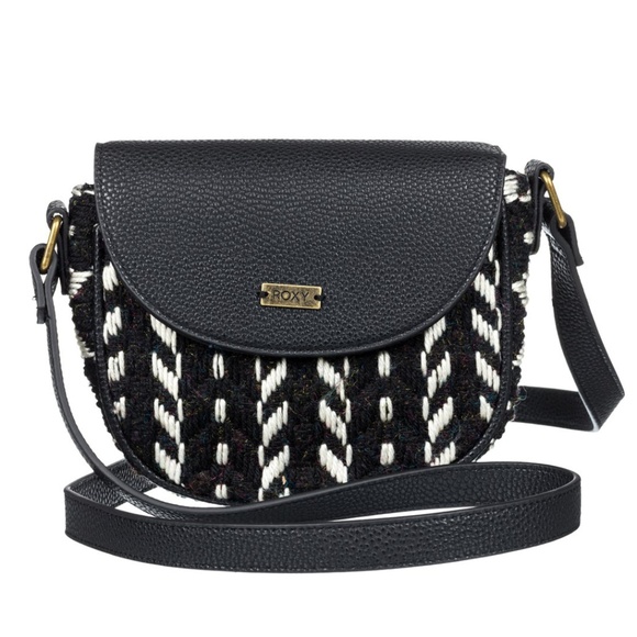 Roxy Black & White Tribal Woven Crossbody Bag - Picture 2 of 8